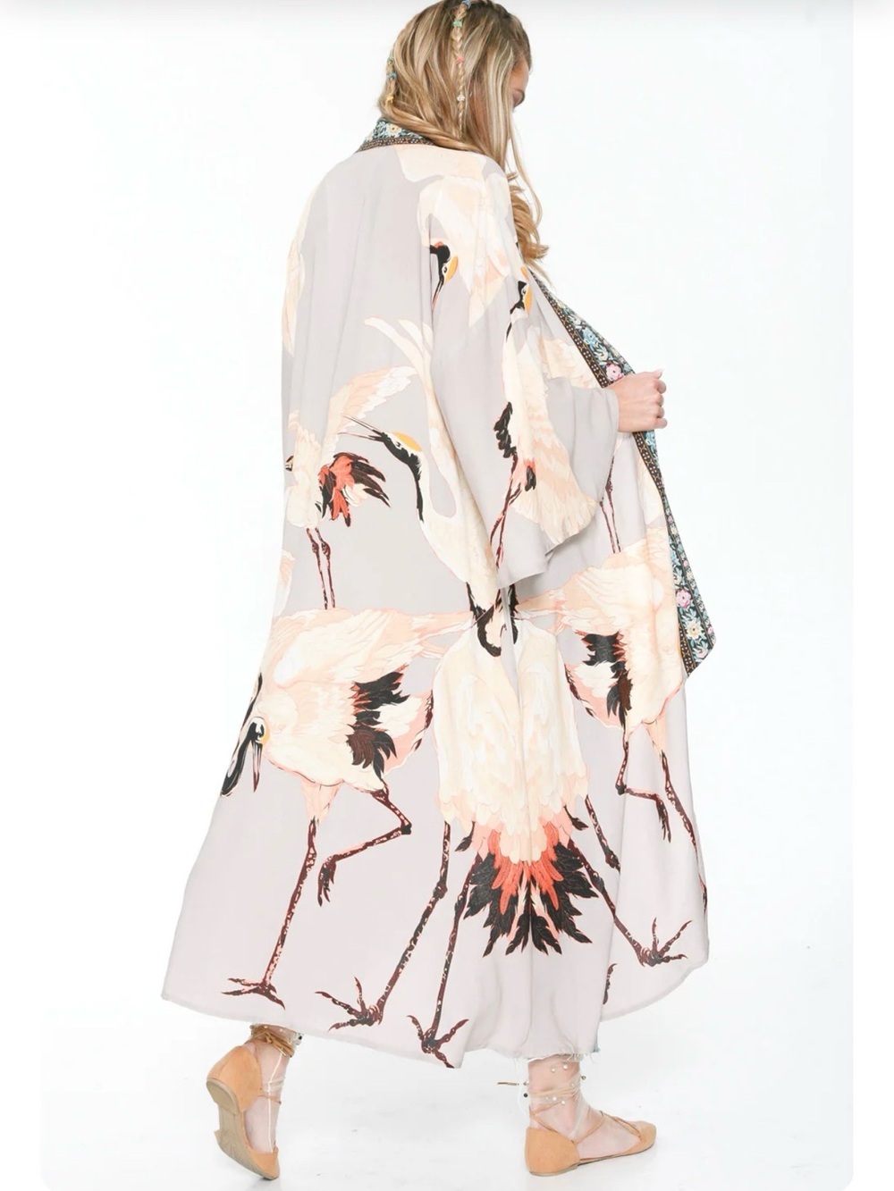 Aratta Story of the Crane Kimono in Lavender Slate, NWT - Picture 7 of 7